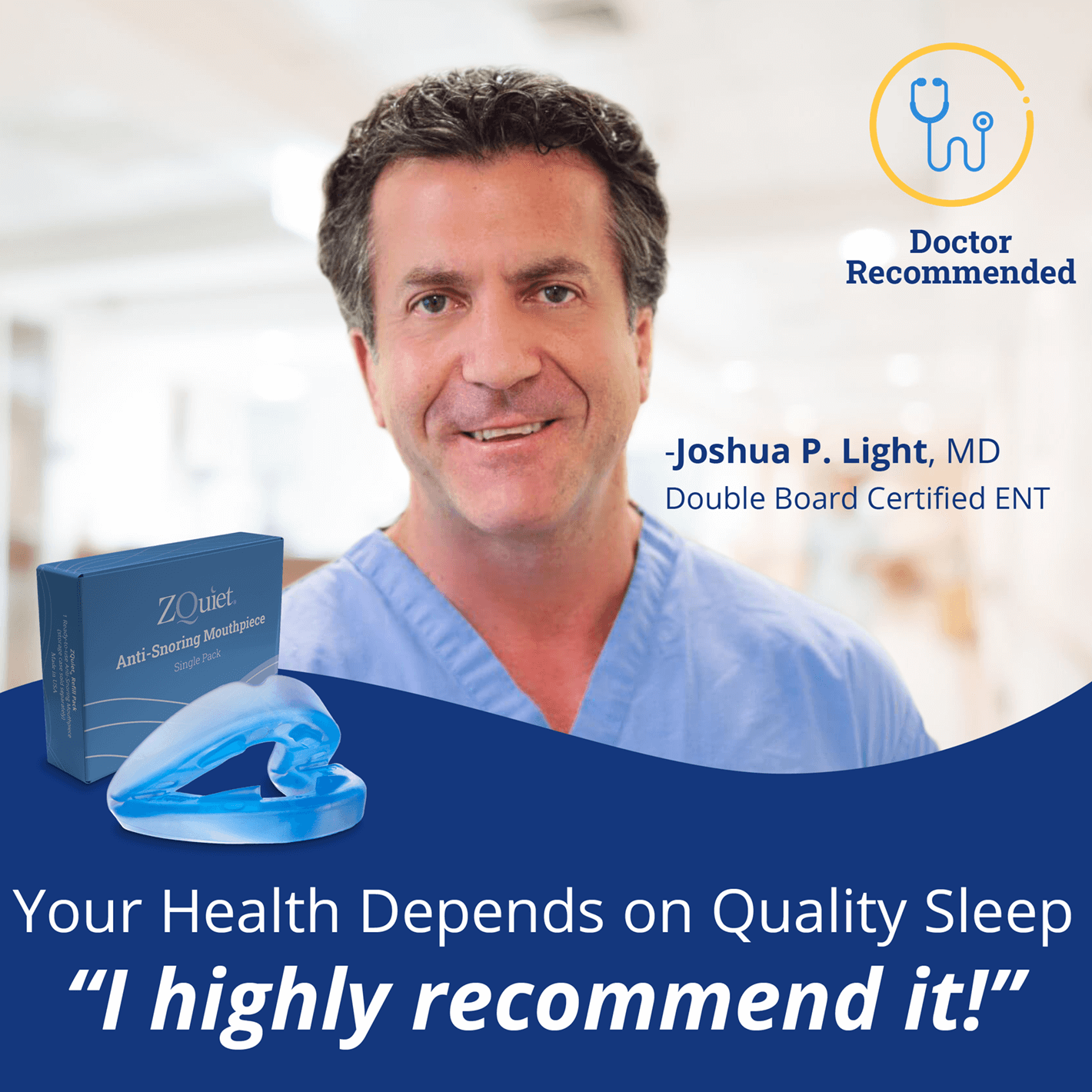 ZQuiet Anti-Snoring Mouthpiece – Size 2 Single Pack